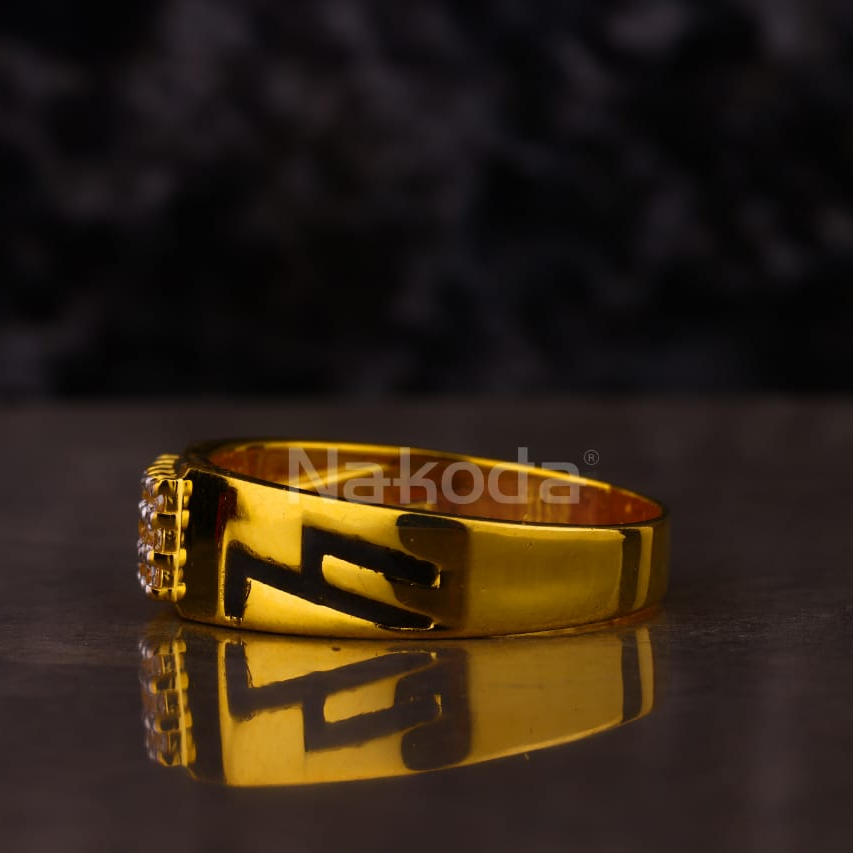 916 Gold CZ Hallmark Designer Men's Ring MR862 - Image 2