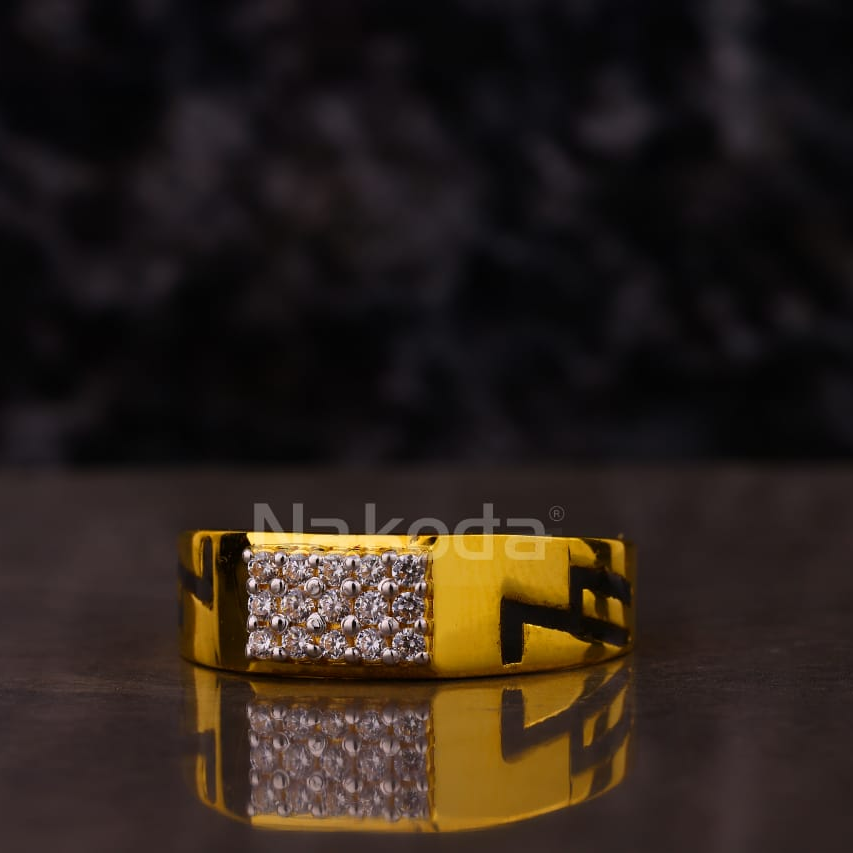 916 Gold CZ Hallmark Designer Men's Ring MR862