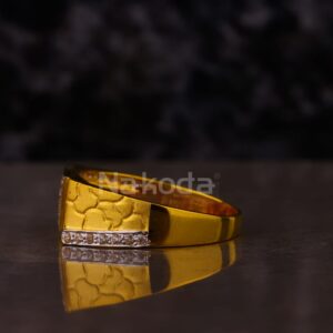 916 Gold CZ Hallmark Delicate Men's Ring MR863