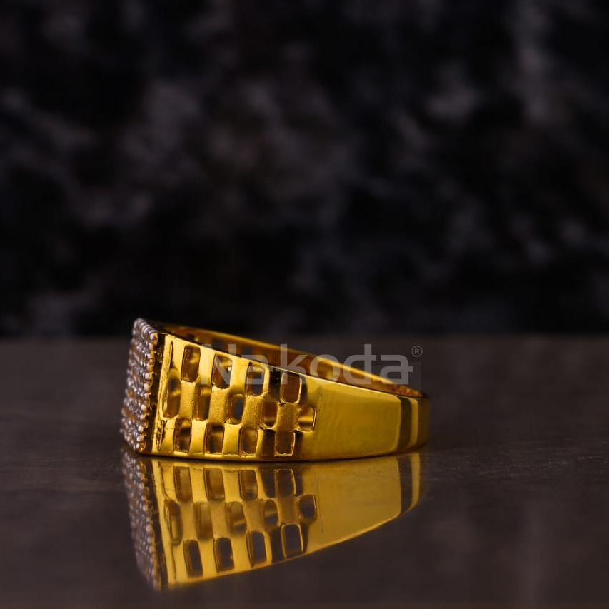 916 Gold CZ Hallmark Men's Ring MR853 - Image 2