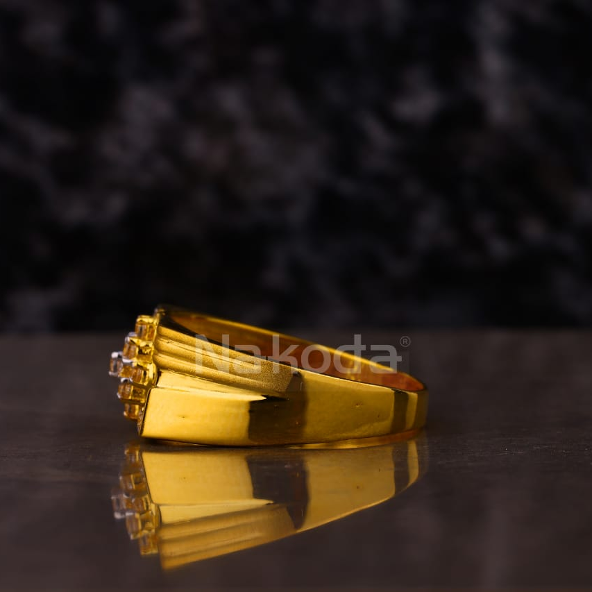 916 Gold CZ Men's Fancy Ring MR856 - Image 2