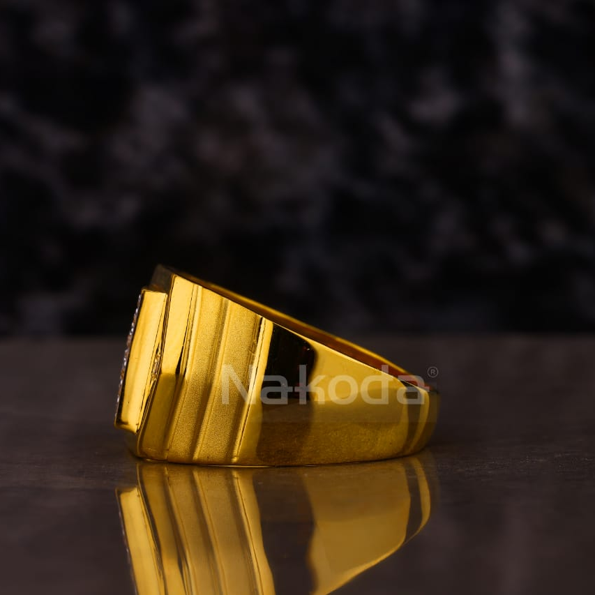916 Gold CZ Men's Exclusive Ring MR857 - Image 2