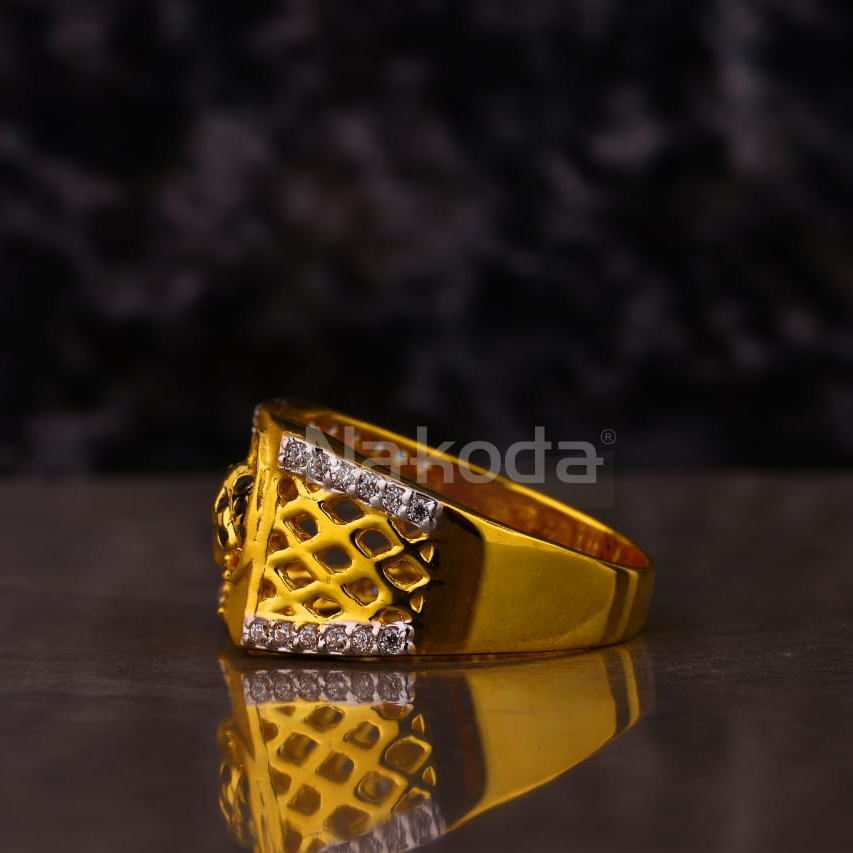 916 Gold Hallmark Exclusive Men's Ring MR885 - Image 2