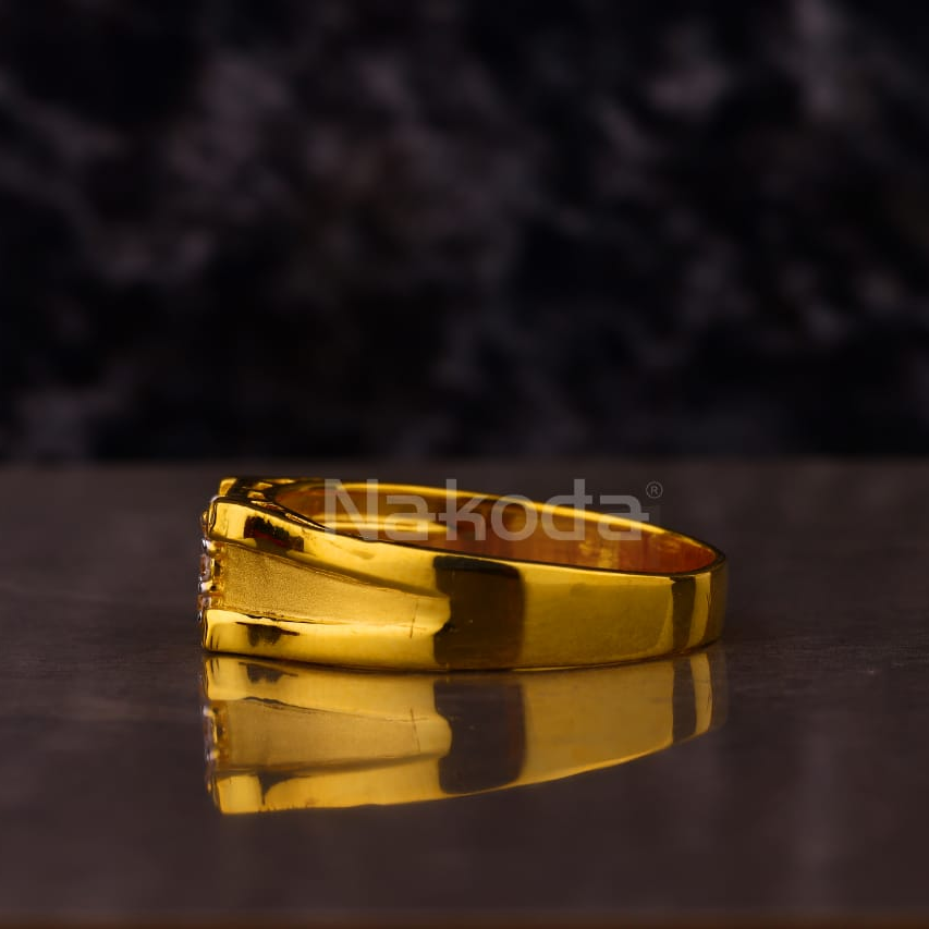 916 Gold Hallmark Delicate Men's Ring MR887 - Image 2
