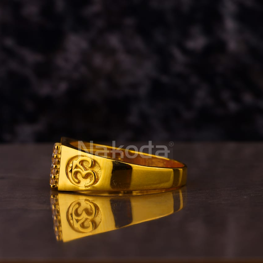 916 Gold Men's Delicate God Ring MGR196 - Image 2