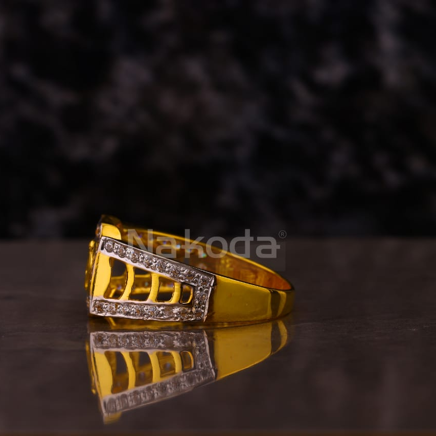916 Gold Men's Designer God Ring MGR197 - Image 2