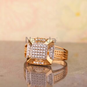 750 Rose Gold CZ Men's Delicate Ring RMR108