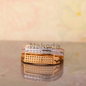 750 Rose Gold CZ Men's Classic Ring RMR109