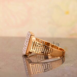 750 Rose Gold CZ Men's Ring RMR110
