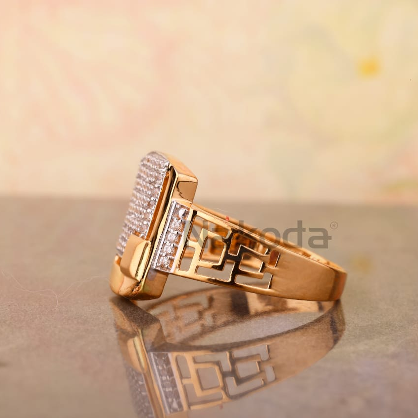 750 Rose Gold Classic Men's Ring RMR106 - Image 2