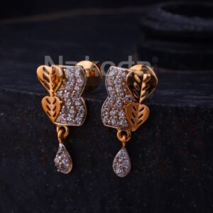 750 Rose Gold CZ Ladies Earrings RE313