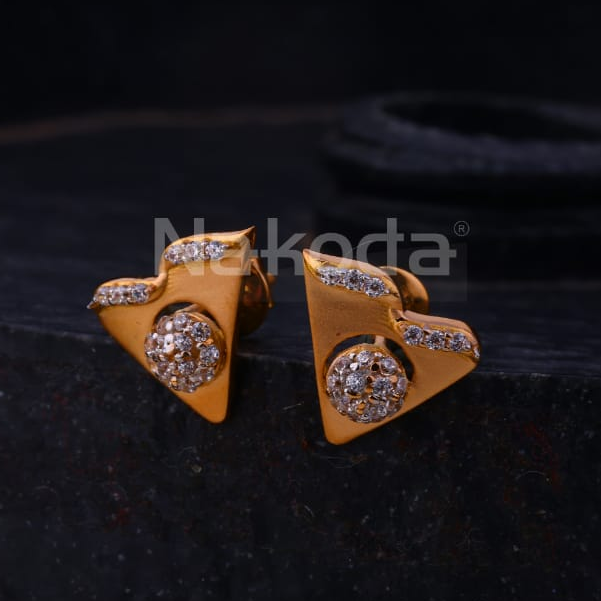 750 Rose Gold Hallmark Stylish Ladies Earrings RE314