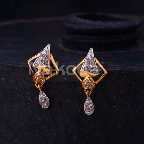 750 Rose Gold Hallmark Gorgeous Ladies Earrings RE315