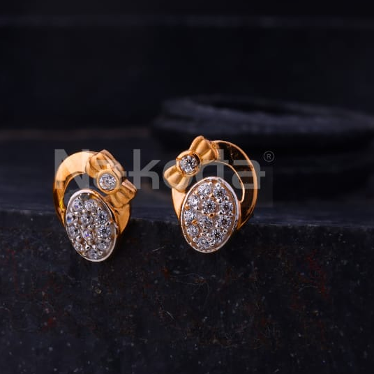 750 Rose Gold Hallmark Delicate Ladies Earrings RE298