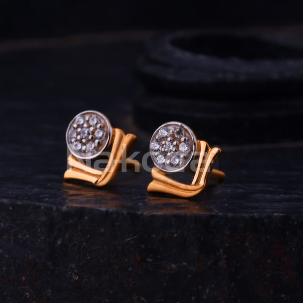 750 Rose Gold Hallmark Designer Ladies Earrings RE299