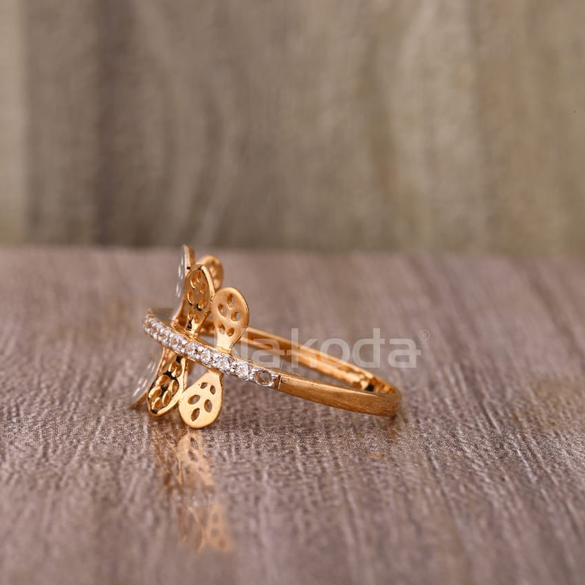 750 Rose Gold Delicate Ladies Hallmark Ring RLR937 - Image 2