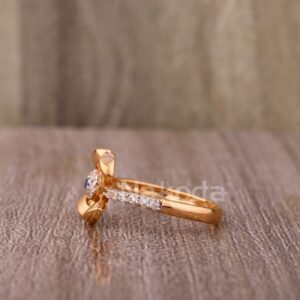 750 Rose Gold CZ Hallmark Stylish Ladies Ring RLR921