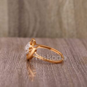 750 Rose Gold CZ Hallmark Stylish Ladies Ring RLR922