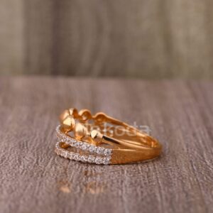 750 Rose Gold CZ Hallmark Classic Ladies Ring RLR912
