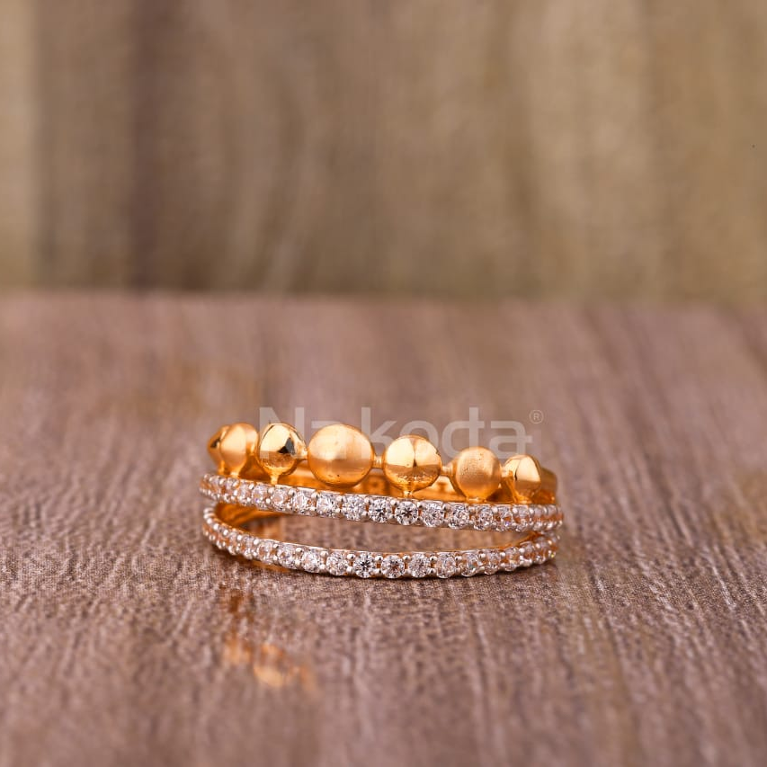 750 Rose Gold CZ Hallmark Classic Ladies Ring RLR912