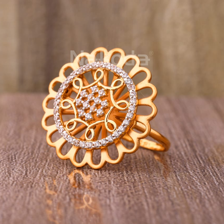 750 Rose Gold CZ Hallmark Ladies Ring RLR913