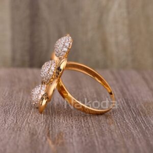 750 Rose Gold CZ Stylish Ladies Ring RLR914