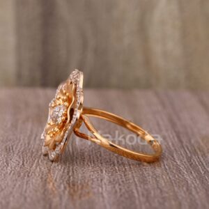 750 Rose Gold CZ Delicate Ladies Ring RLR918