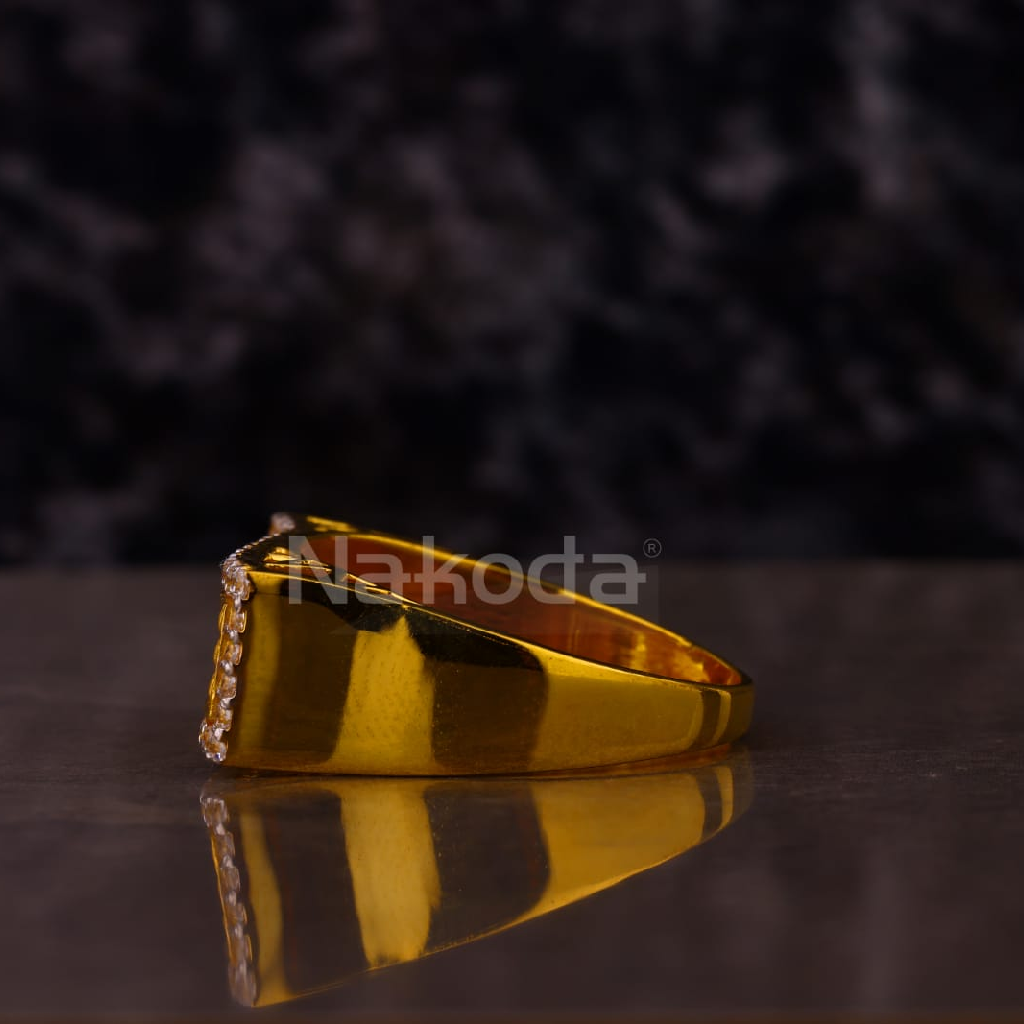 916 Gold Hallmark Men's Exclusive Solitaire Ring MSR128 - Image 2