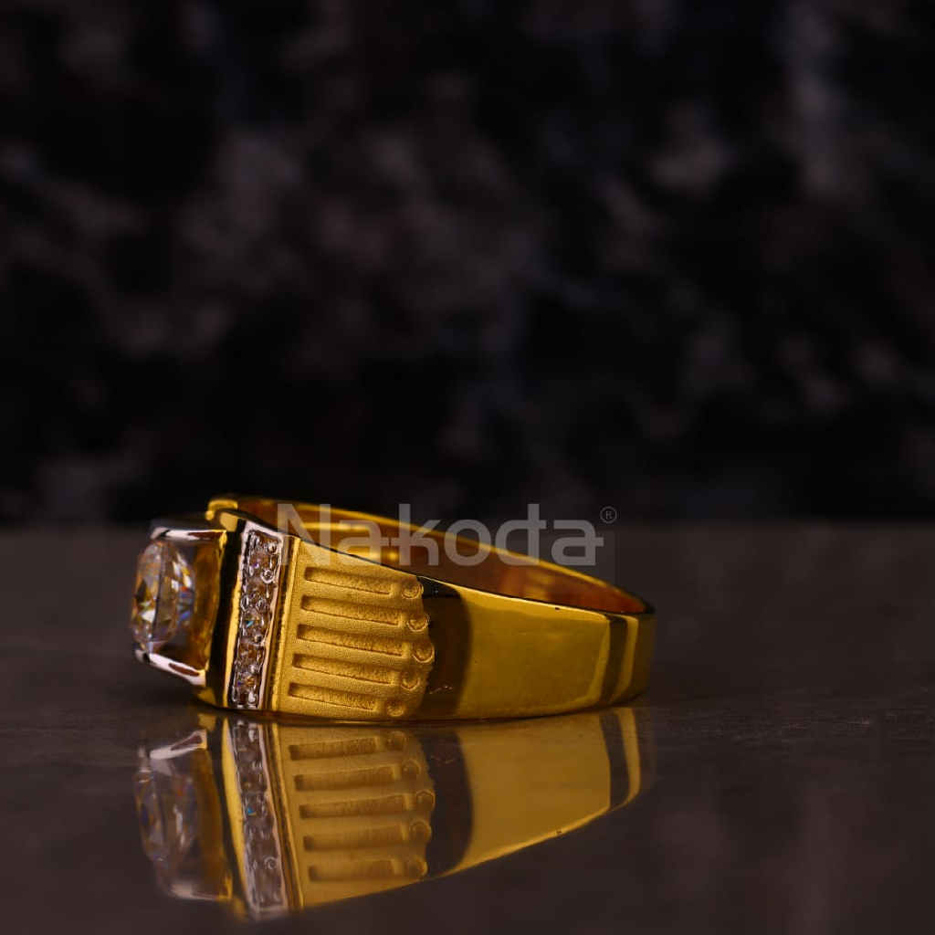 916 Gold Men's Solitaire Stylish Ring MSR132 - Image 2