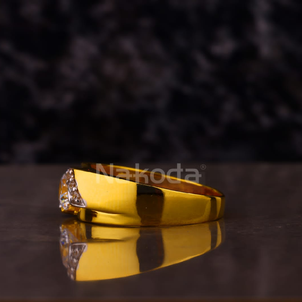 916 Gold Men's Solitaire Designer Ring MSR137 - Image 2