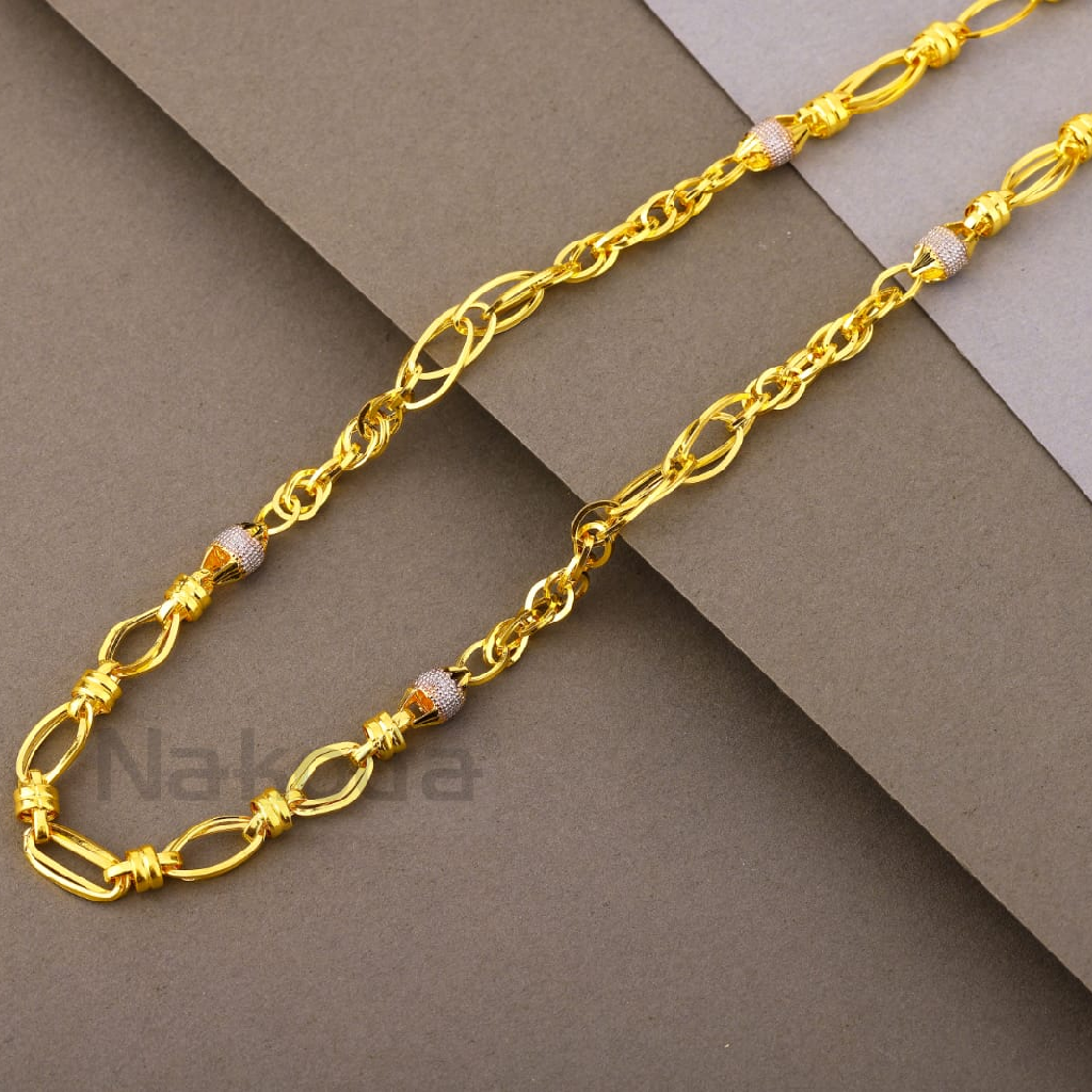916 Gold CZ Hallmark Men's Stylish Choco Chain MCH824