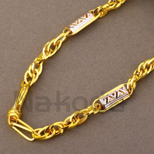 916 Gold CZ Hallmark Men's Exclusive Choco Chain MCH827 - Image 2