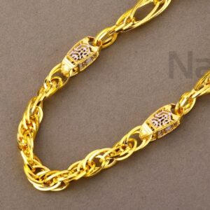 916 Gold CZ Hallmark Men's Delicate Choco Chain MCH828