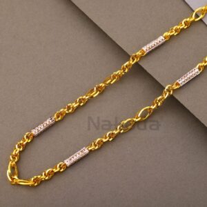916 Gold CZ Hallmark Men's Designer Choco Chain MCH829