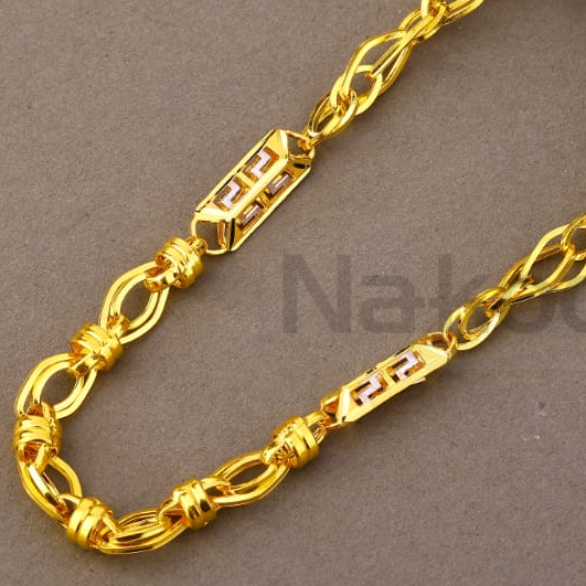 916 Gold CZ Hallmark Men's Choco Chain MCH831 - Image 2