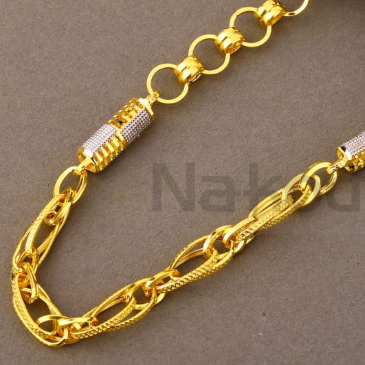 916 Gold CZ Men's Designer Choco Chain MCH837 - Image 2
