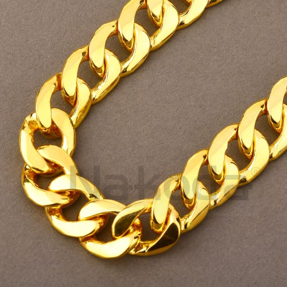 916 Gold CZ Men's Choco Chain MCH839 - Image 2