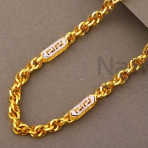 916 Gold Hallmark Men's Stylish Choco Chain MCH804