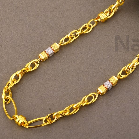 916 Gold Hallmark Men's Gorgeous Choco Chain MCH805 - Image 2