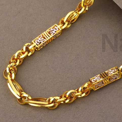 916 Gold Hallmark Men's Exclusive Choco Chain MCH807 - Image 2