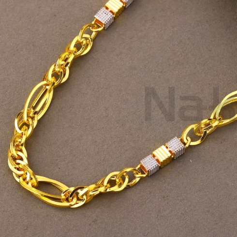 916 Gold Hallmark Men's Classic Choco Chain MCH810 - Image 2