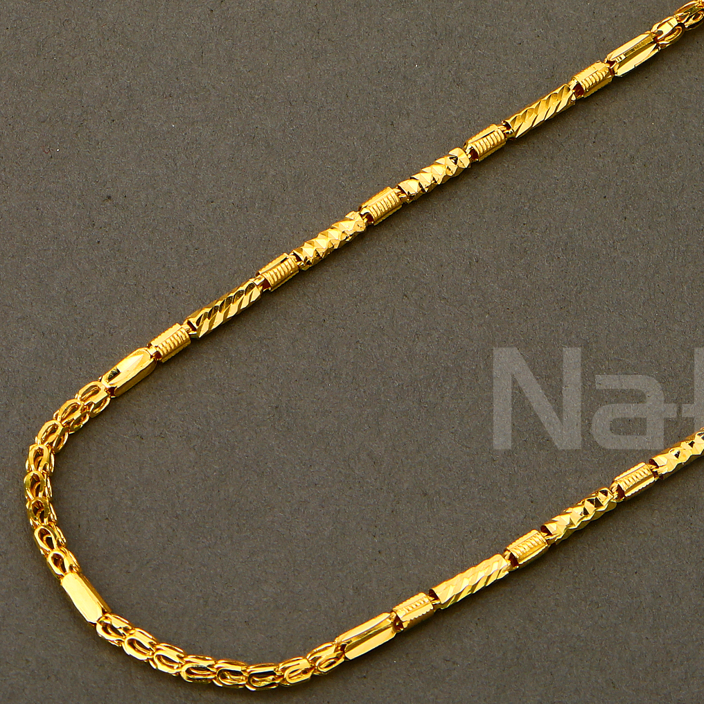 916 Gold Gentlemen's Stylish Choco Chain MCH778 - Image 2