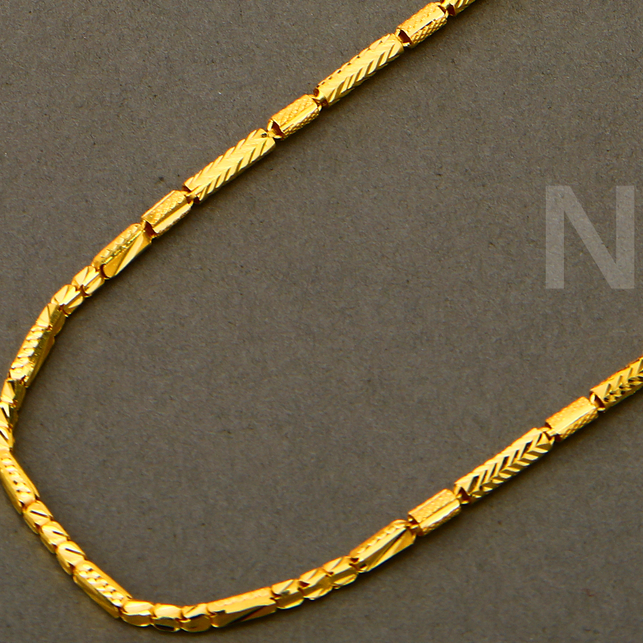 916 Gold Gentlemen's Designer Choco Chain MCH783 - Image 2