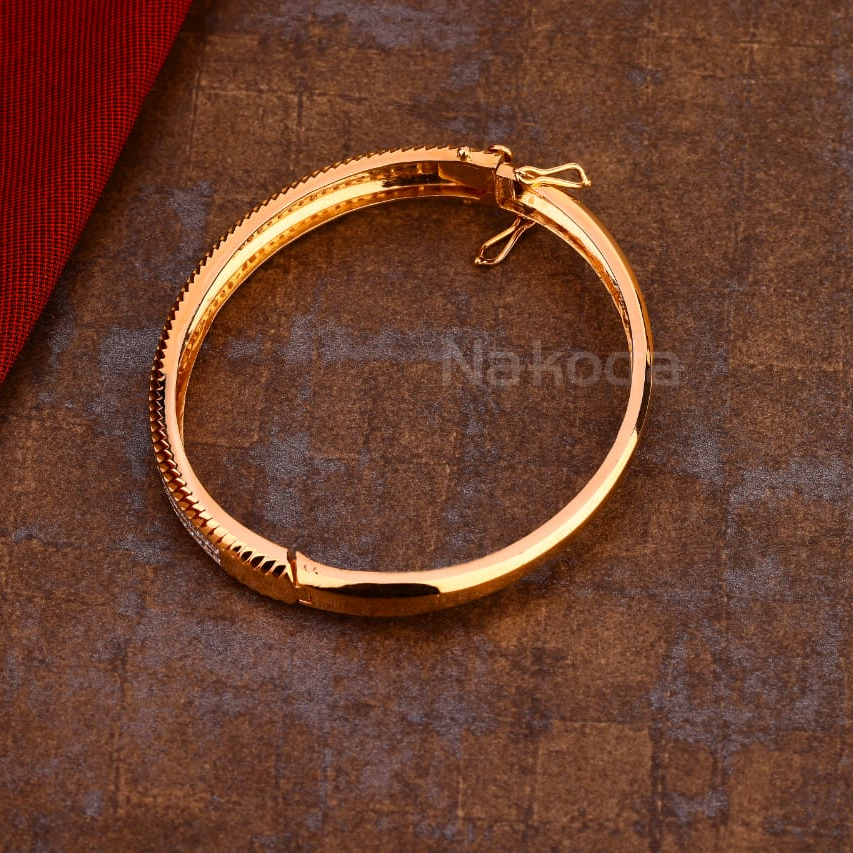 750 Rose Gold Men's Delicate Kada Bracelet RMKB34 - Image 2