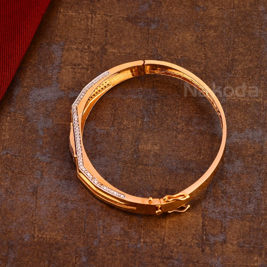 750 Rose Gold Men's Classic Kada Bracelet RMKB35 - Image 2