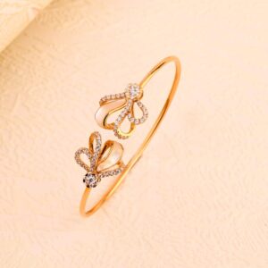 750 Rose Gold Ladies Classic Kada Bracelet RLKB392