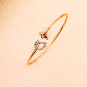 18kt rose gold cz gorgeous  womens's kada rlkb401