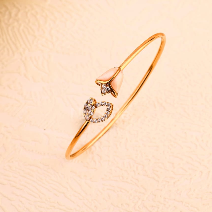 18kt rose gold cz gorgeous  womens's kada rlkb401