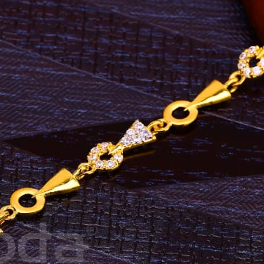 916 Gold Hallmark Ladies Fancy Bracelet LB490 - Image 2