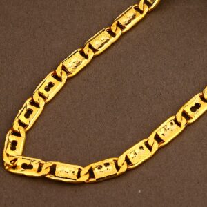 916 Gold CZ Hallmark Mens Hollow Chain MHC15